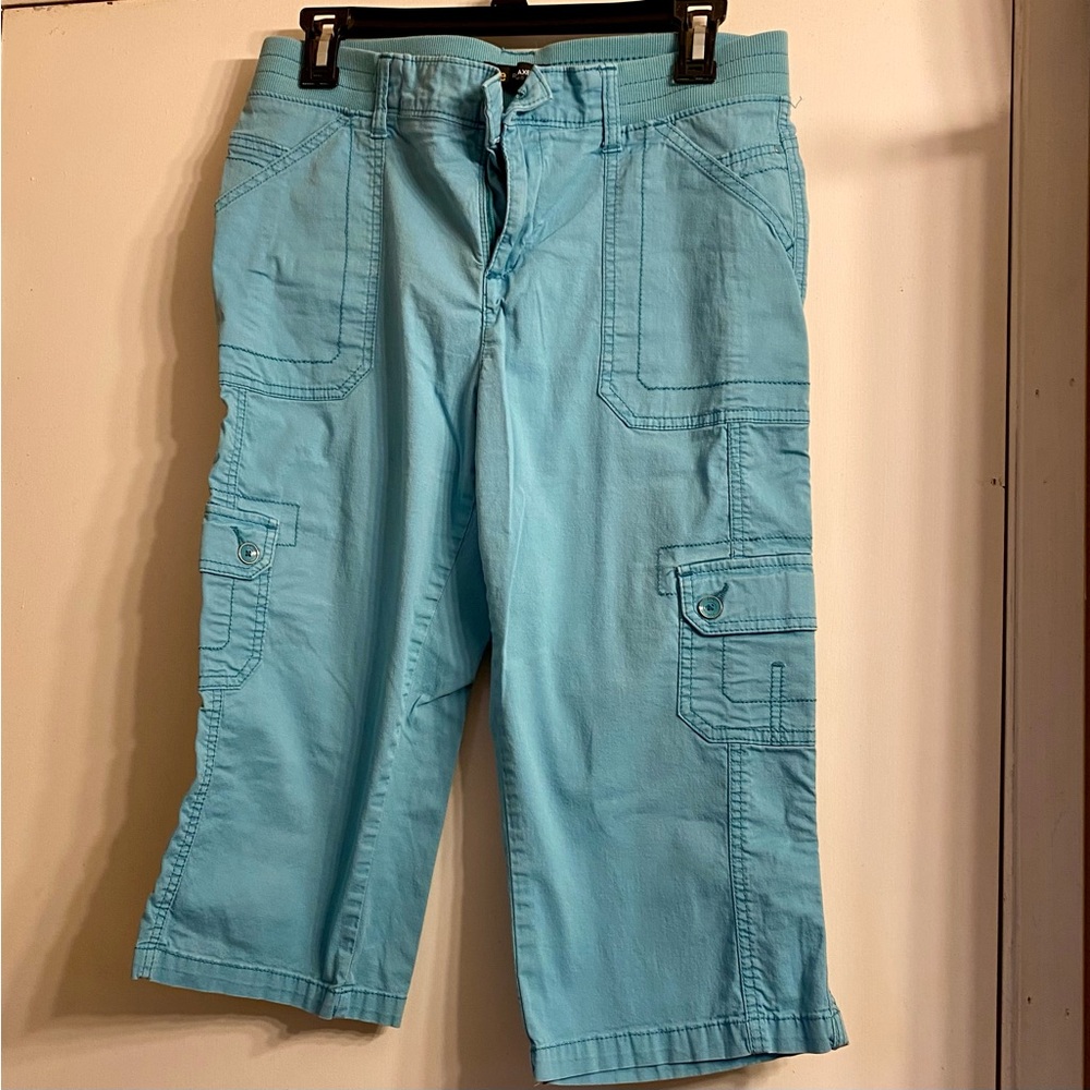 Y2K Lee Women's Mid-Rise Relaxed Fit Cargo Pants 10 Medium blue.